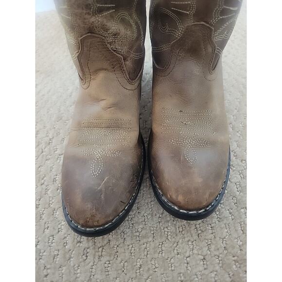 Red Ranch Children Leather Cowboy Boots Sz 2.5 - Picture 3 of 16